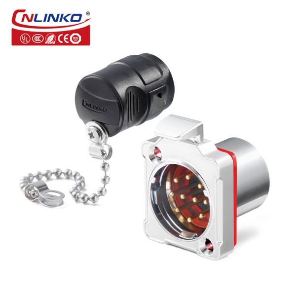Cnlinko Connector BD24 Industrial Waterproof Metal Female Male IP68 10 Pin Plug Socket Cable Connector