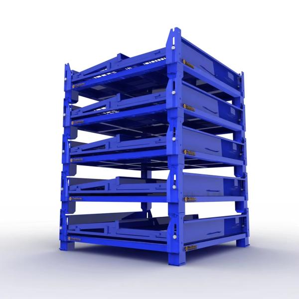 Mobile Heavy Storage Container Galvanized Pallet Box with Wheels 100.000kg Customized