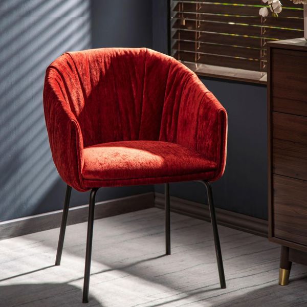 Red Velvet Home Upholstered Dining Chair Multipurpose Practical