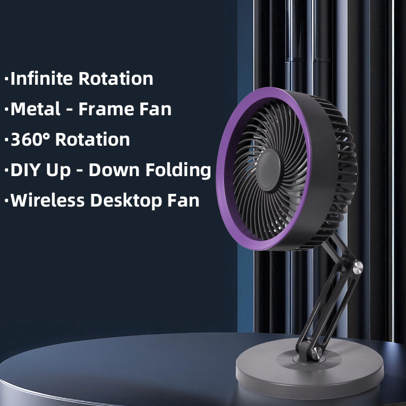 Factory 3-Speed Adjustable OEM/ODM Custom Logo & Color  Rechargeable Battery Certified Bulk Wholesale Desktop Fan