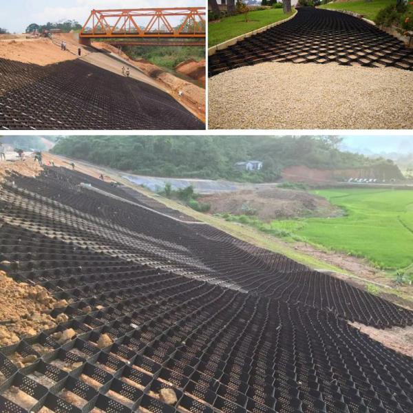 Geocélulas de rede de cascalho Hdpe para estabilização do solo das estradas