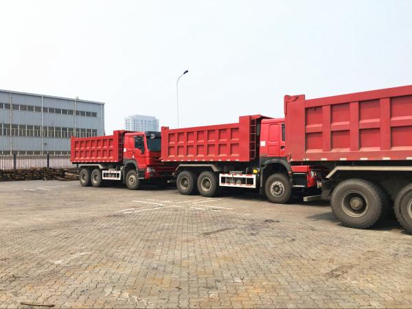 25T 336hp 371hp HOWO Dump Truck 6 X 4 10 Wheel Red Color Steering ZF8118