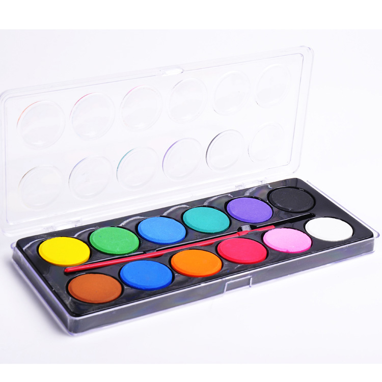 Wholesale 28mm art and hobby 12 color watercolor cakes set