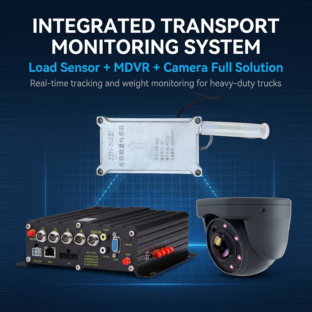 Construction Dump Truck Safety High-Precision Load Sensor and Mobile DVR Video Telematics System