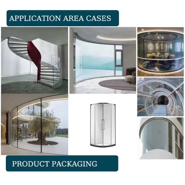 OEM Custom Curved Tempered Safety Glass, 10mm & 12mm for Construction Use
