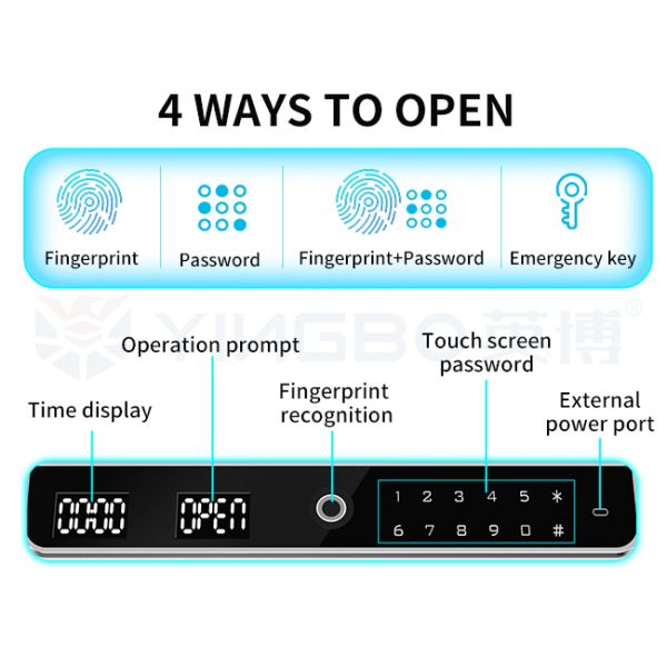 Heavy Duty Security Box Smart Safe Box with Dual Alarm & Inductive Charging