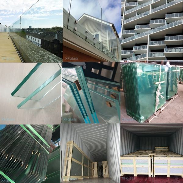 Escaliers courbés Barricades de verre Balcon personnalisé Sécurité Barricades de verre trempé Aluminium sans cadre et Barricades de verre pour les ponts