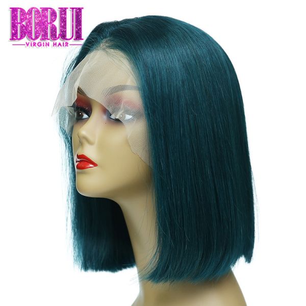 Позеленейте покрашенную ранг бразильянина 10А плотности париков 180% Боб прямую короткую темную
