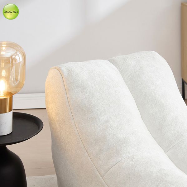 Single Velvet Compressed Sofa Fabric Corner Lounge Chair Bedroom Furniture