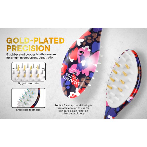 650nm Rouge LED Coiffure de croissance des cheveux EMS Massage électrique Brosse à cheveux 450mAh 3.7V batterie