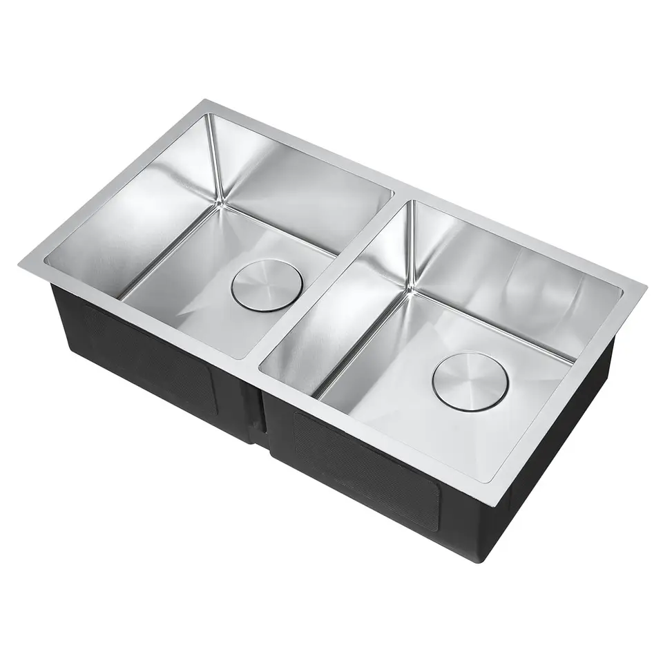 High Quality Under mount Rectangular Double Bowls Stainless Steel Sinks Kitchen Sinks