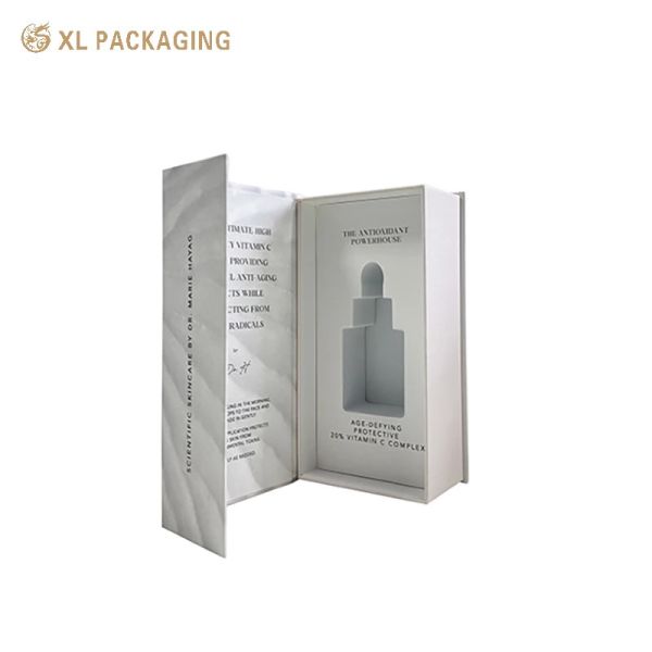 XL Packaging Custom Printed Cosmetic Boxes Embossed Black Foil Logo Kraft Paper Packaging Box for Eco Friendly Skincare Products