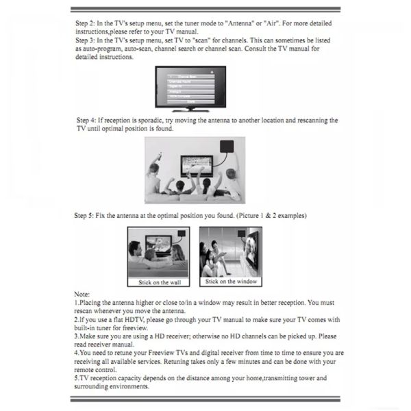 Digital TV Antenna for Indoor HDTV Antenna with Amplifier Signal Booster for 4K HD Local Channels with Coaxial Cable