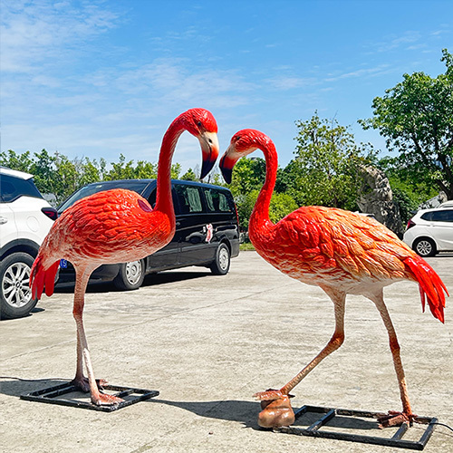 Lifesize UV Resistant Interactive Flamingo Bird Model For Shopping Mall Promotion