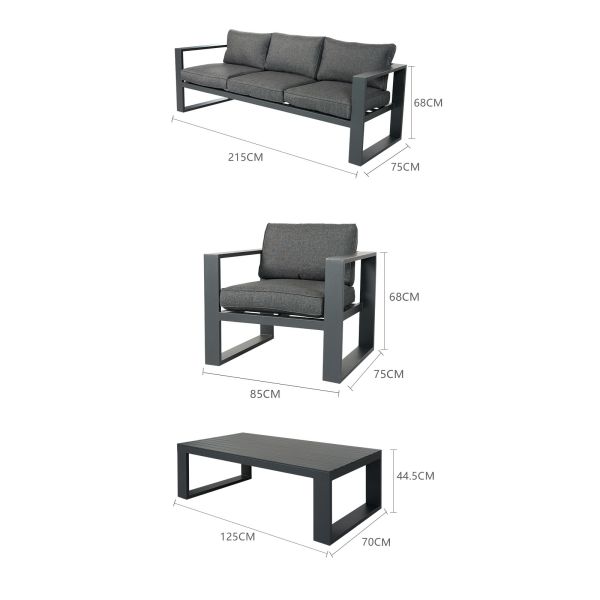Modern Style Metal Sofa Set with Customizable Options Retail Shops' Must-Have