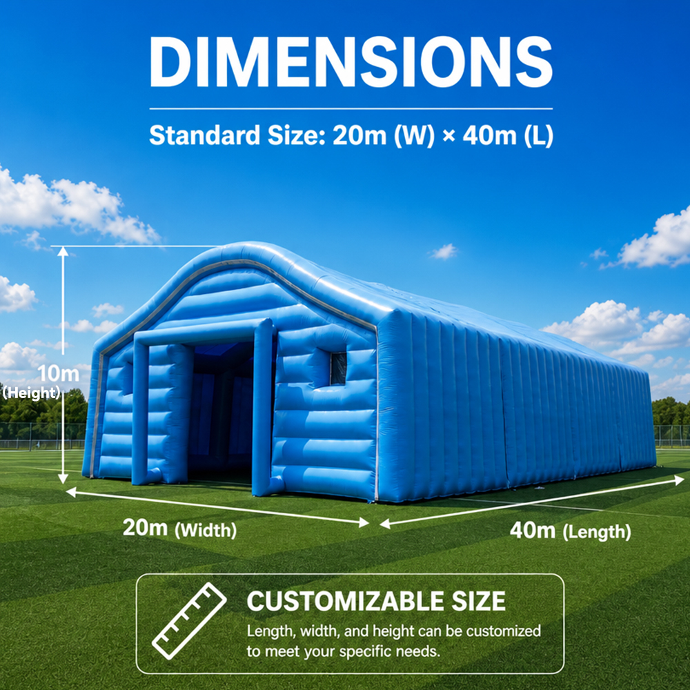 Custom Giant Inflatable Tent Enclosed Air Beam Sports Hall for Football Training, Sports Clubs, Schools, Coaching Centers and Commercial Indoor Activities