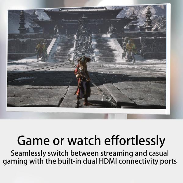 QHD Resolution 32 Inch Gaming Monitor RGB Lighting Adjustable Bracket 99% SRGB White Color