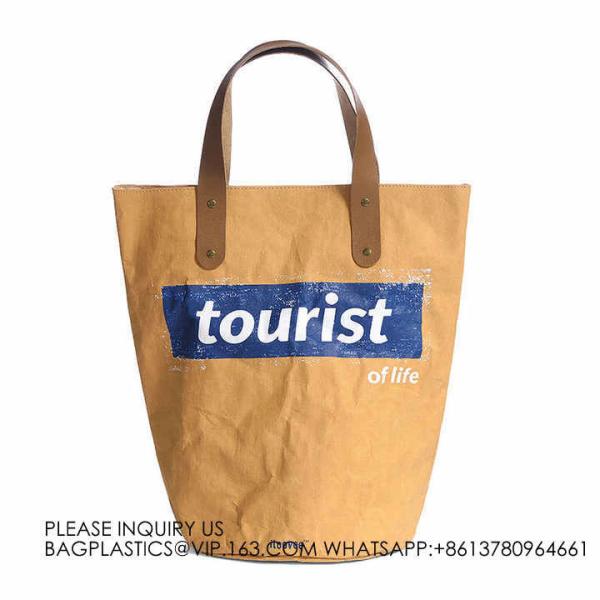 Reusable Tote Bag Waterproof Dupont Tyvek Paper Bag With Lining Custom logo printed tyvek tote shoulder shopping bag