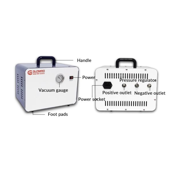 High Vacuum Portable Oil-Free Diaphragm Pump Low Noise Lab Equipment Adjustable Positive & Negative Pressure