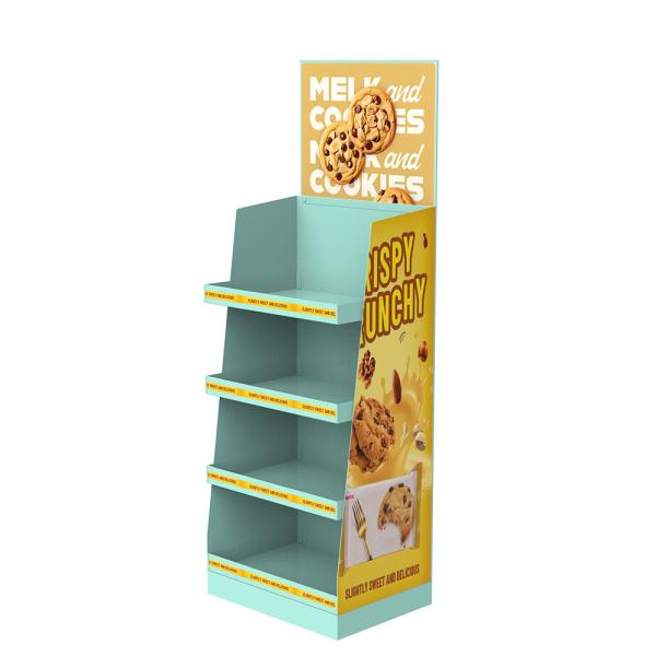 Retail Supermarket Snack Display Stand Glossy Custom Point Of Sale Displays