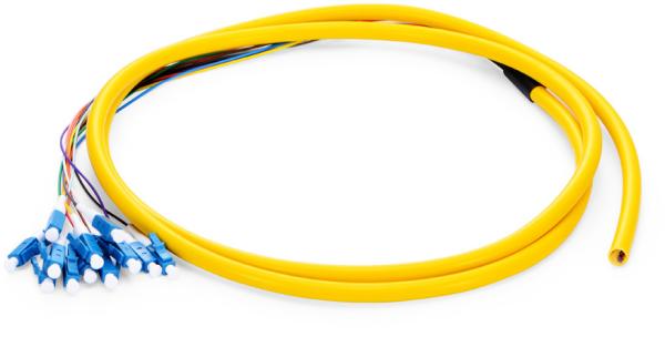 5ft LC UPC Fiber Optic Pigtail 12 Fibers Optic Jumper 1310 Nm Nm / 1550 Nm