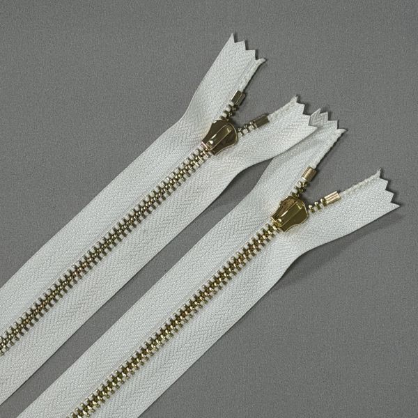 Y Shaped Metal Brass Zipper Oxidation Fading Resistant Light Gold #5 Zipper