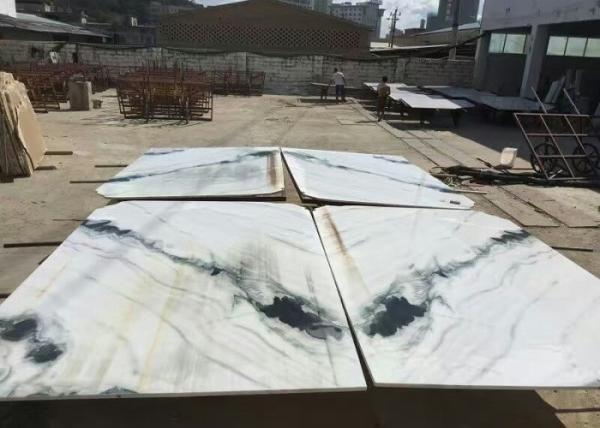 Book Matched Marble Stone Floor Tiles , Smooth Black And White Marble Tile
