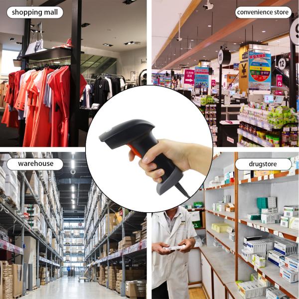 1D 2D QR Handheld Barcode Scanner Laser Barcode Reader Multi Purpose