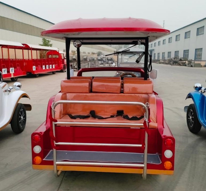 Electric Classic Car 6 Seater Vintage Cart Sightseeing Bus 4kw 72v 3+3 Seats
