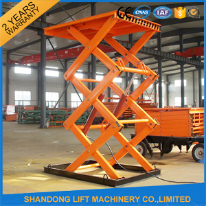 Double Heavy Duty Stationary Hydraulic Scissor Lift for Cargo Moving