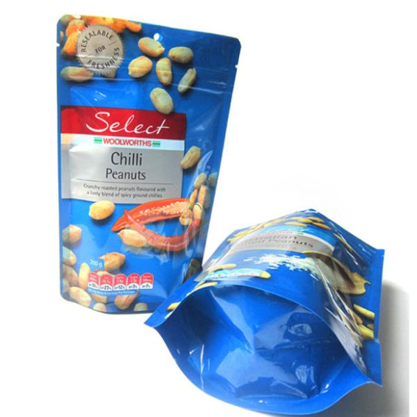 Printing Aluminum foil Resealable stand up 250g 500g Roasted Snack Food Package pouch