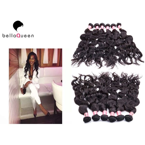 Unprocessed Tangle Free Brazilian Virgin Hair Extensions Black / Brown