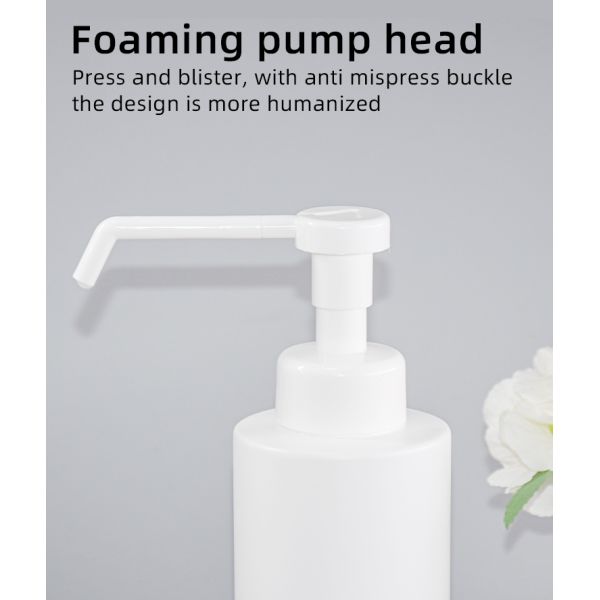 500ml HDPE long nozzle foam pump disinfectant bottle