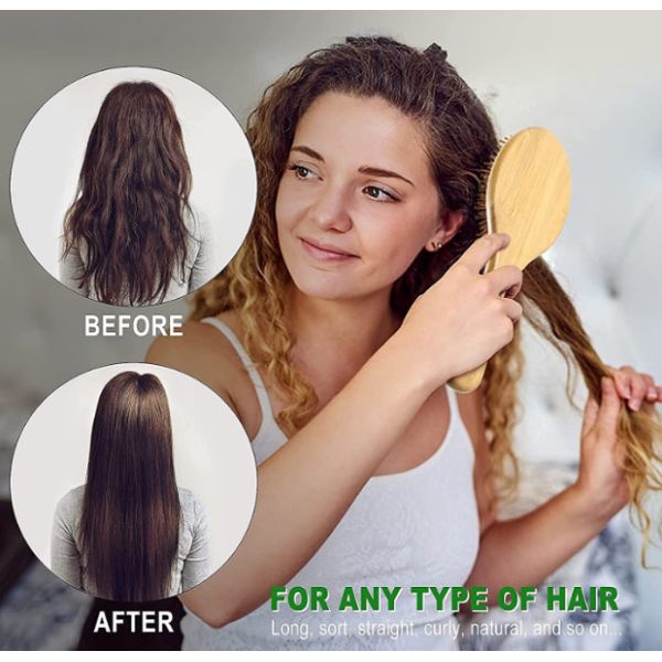 Бамбук набора щетки волос Detangling естественный для заботы красоты волос