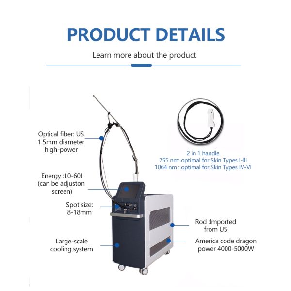 Удаление волос с помощью лазера с диодом Александрита 755 нм