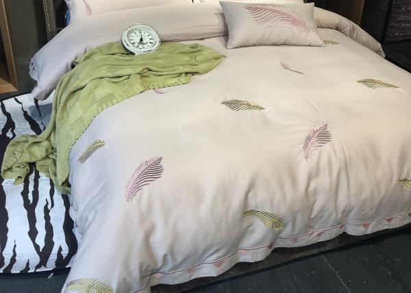 Cotton Blending Embroidered Twin Bed Duvet Covers And Shams Size Customized