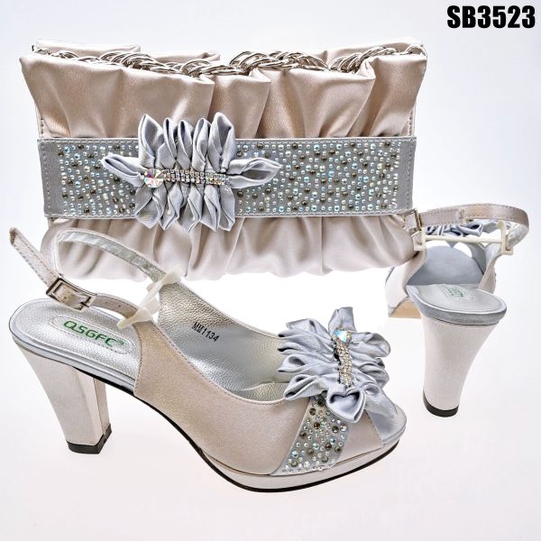 Supoo  Italian ladies shoes matching bags leather african wedding high heel  shoes for lady