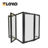 Puertas de vidrio de patio plegables de aluminio doble acristalado