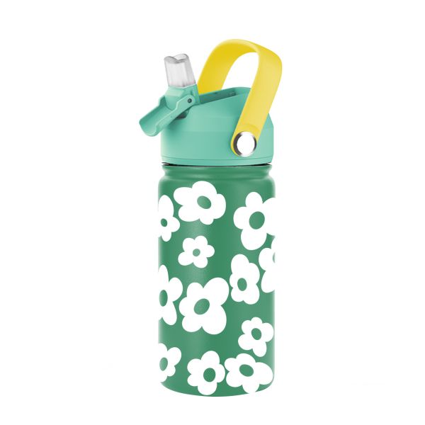 12Oz 350ML Double Walled Vacuum Insulated Water Bottle With Easy Grip Loop