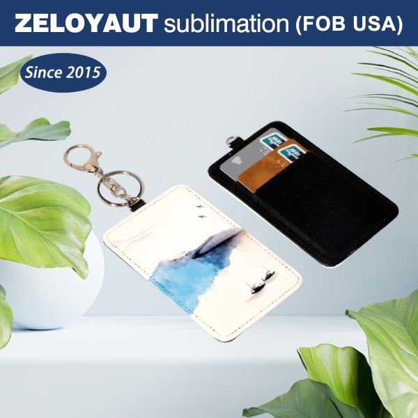 Zeloyaut Sublimation Blank Wholesale PU Leather Business Card Holder Custom logo Printed Credit Card Holder Passport Holder