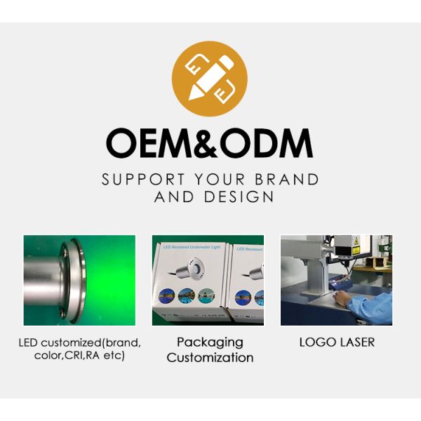 Projecteur de piscine anti-éblouissement profond 3W DC24V Matériau SS Certifié CE Longue durée Avec emballage carton