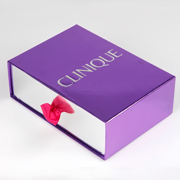 Customize Pull Out Gift Box Red With Small Batch And Hot Silver Logo