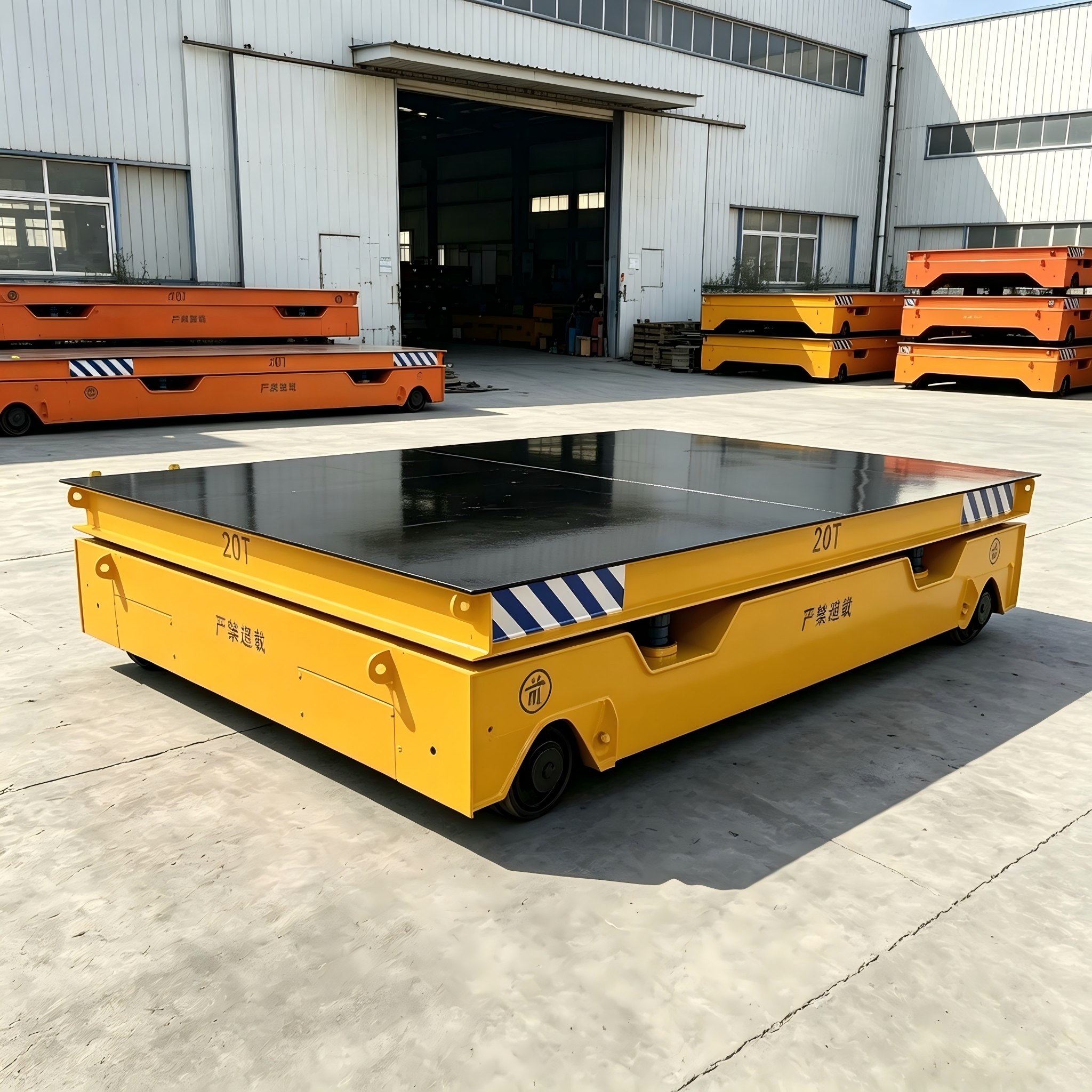 Trackless Transfer Cart Anti‑Abrasion Rubber Wheel Battery Operated For Factory Material Transfer Task