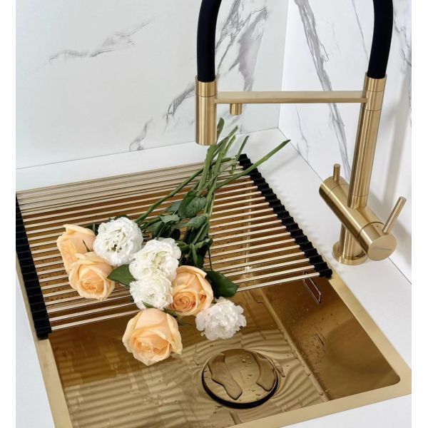 SUS304 Stainless Steel Gold Square Kitchen Sink