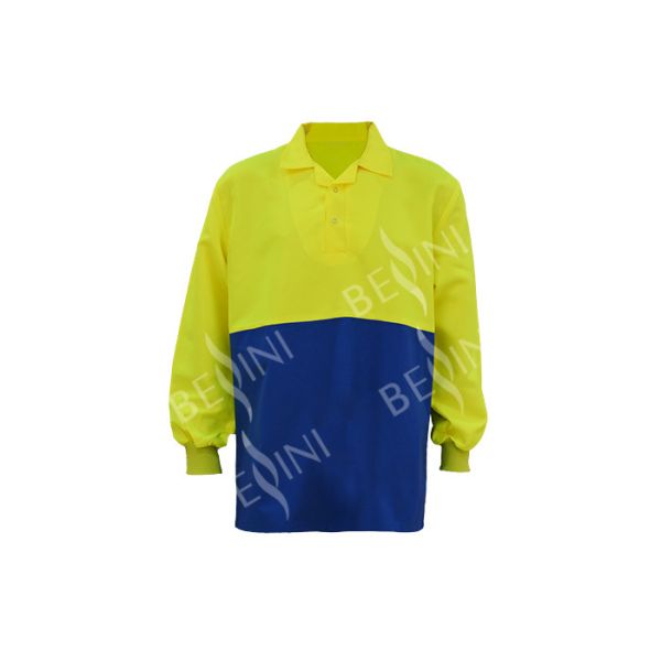 Two Tone Outdoor Custom Work Shirts Fluroscent Yellow Australian Size / Length