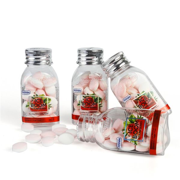 Конфета розового плода конфеты плода клубники коробки трудная полная конфеты витамина C здоровой упакованной в особенной бутылке Triangel