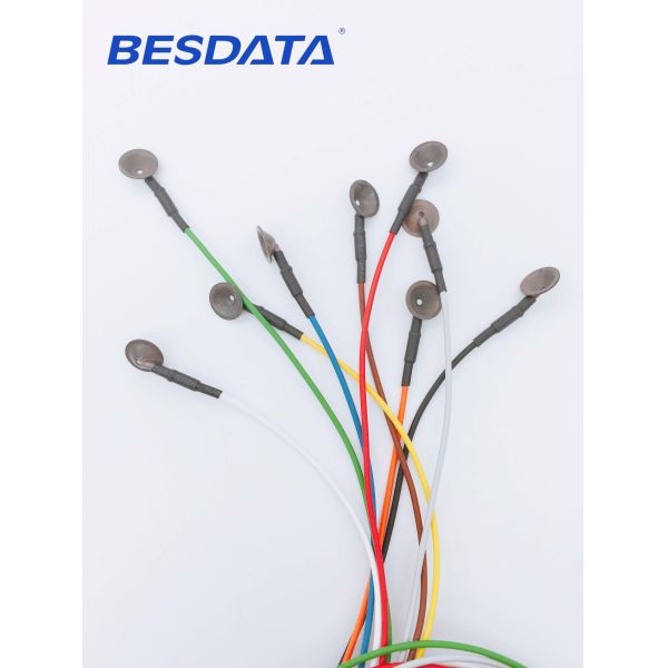 Portable Coated Gold / AgCl / Pure Silver / Sintered EEG Electrode Cables For Clinica