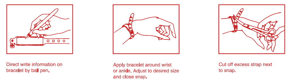 Поставки ODM OEM медицинские устранимые ягнятся диапазон id диапазона идентификации браслета id терпеливый