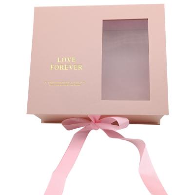 Hot Foil Flower Gift Box Eco Friendly Magnetic Gift Box With Ribbon