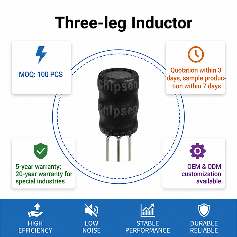 DR3W10 Radial Lead 3 Pin Drum Core Fixed Inductor For Power Supply